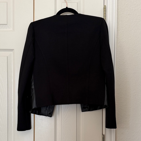 NWT MICHAEL Michael Kors Black Faux Leather & Knit Cropped Jacket – Small - Picture 5 of 7